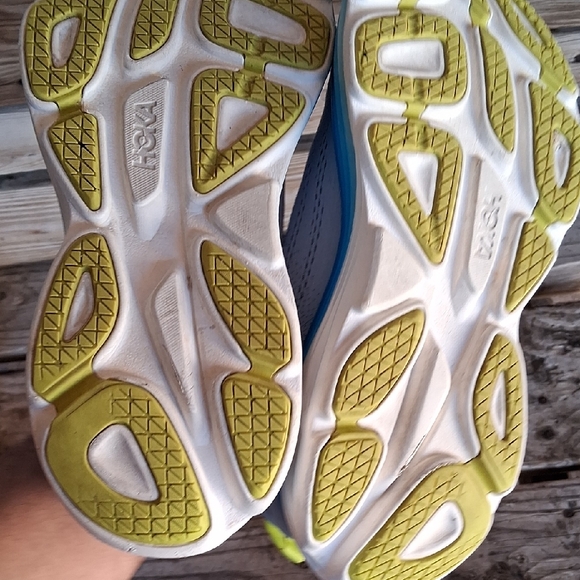 Hoka Bondi 8  Sky Blue and White Athletic Shoes - Picture 14 of 15